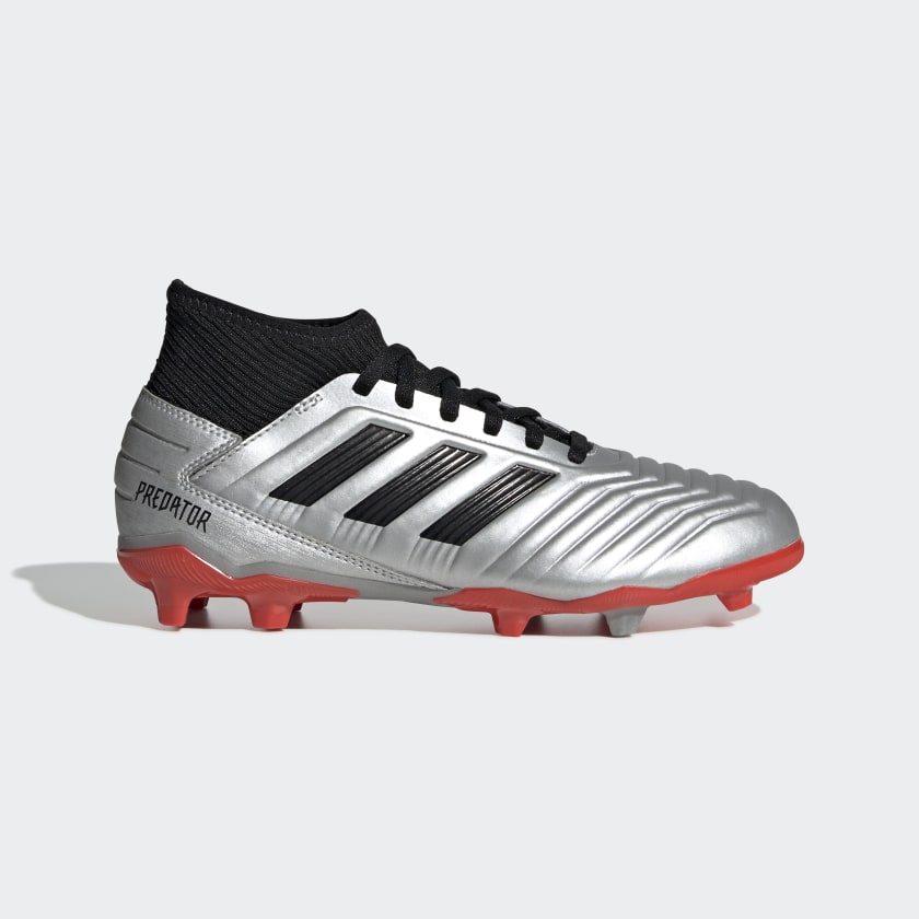 adidas Jr. 19.3 Firm Ground Soccer Cleats Silver | stripe 3 adidas