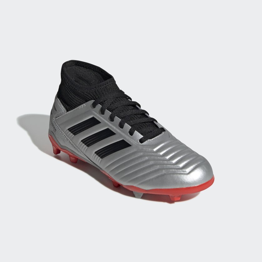 adidas Jr. 19.3 Firm Ground Soccer Cleats Silver | stripe 3 adidas