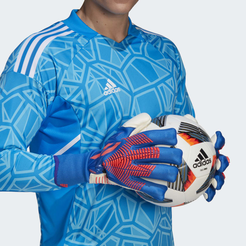 adidas PREDATOR PRO FINGERSAVE Goalkeeper Gloves | Hi-Res Blue stripe adidas