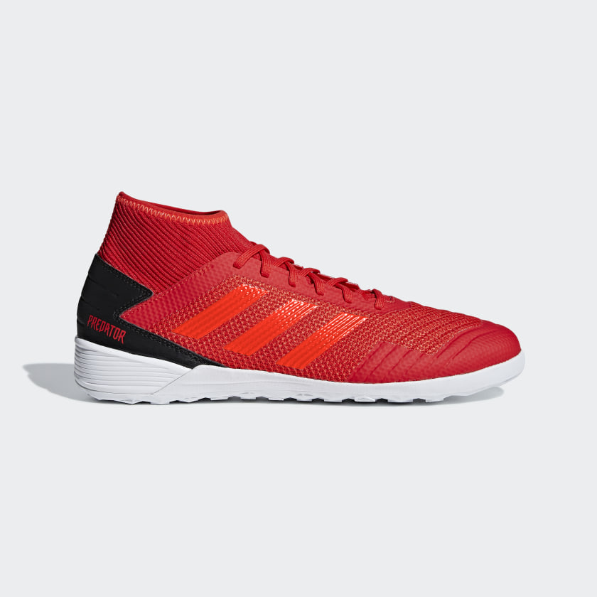 adidas TANGO 19.3 Indoor Soccer Shoes | Red-Black | Men's stripe 3 adidas