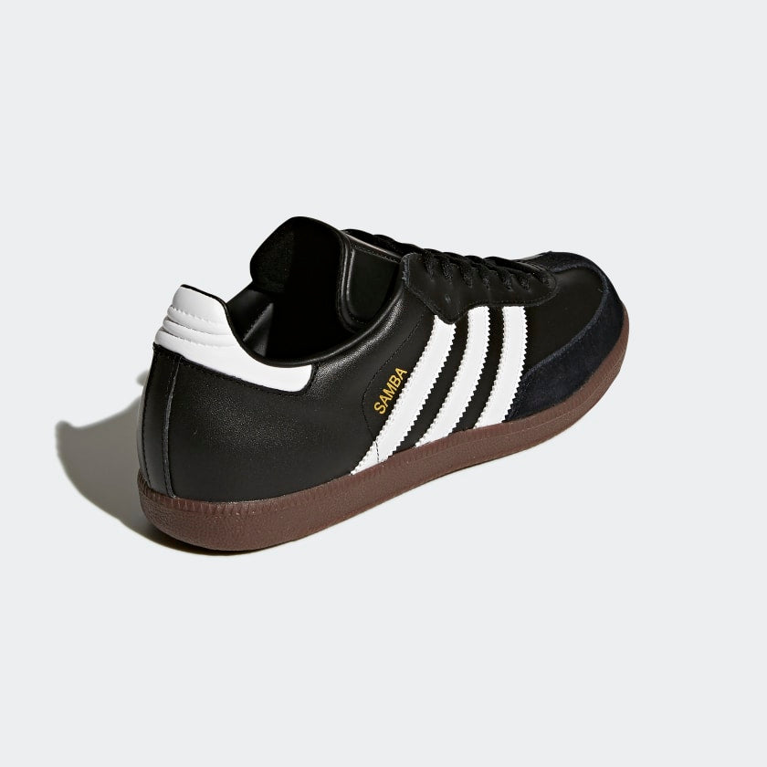 adidas SAMBA CLASSIC Leather Shoes Black-White | Men's | stripe 3 adidas