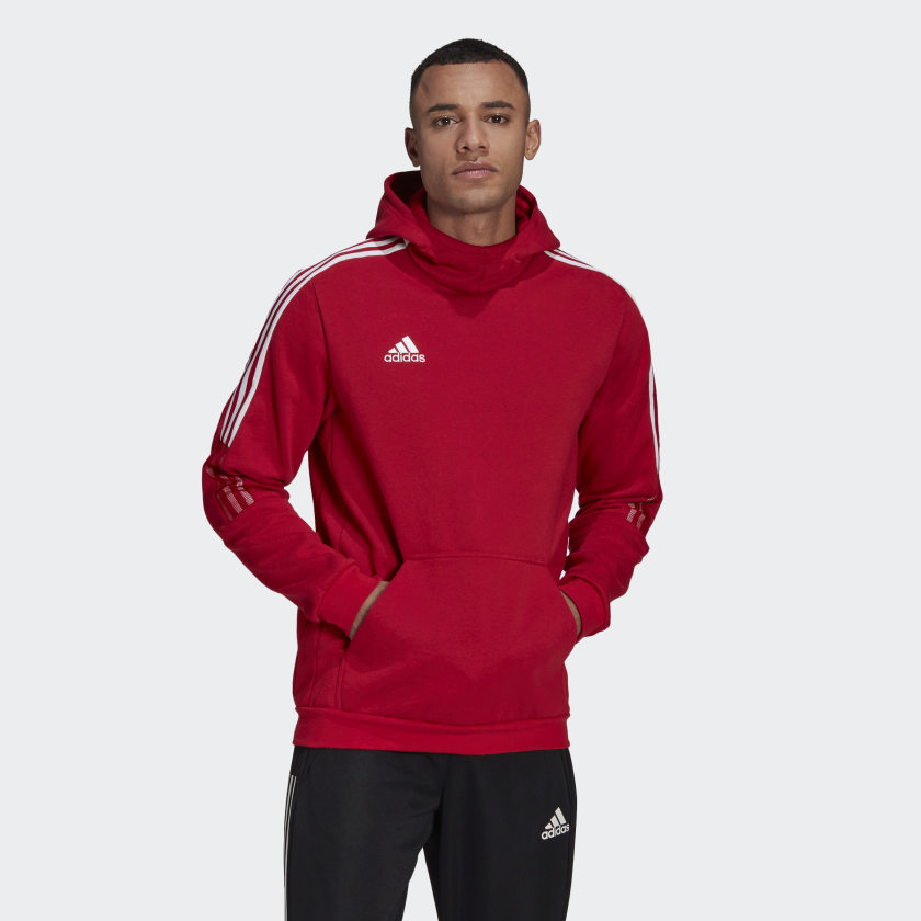 adidas TIRO Sweat Hoodie | Team Red Men's | stripe 3 adidas