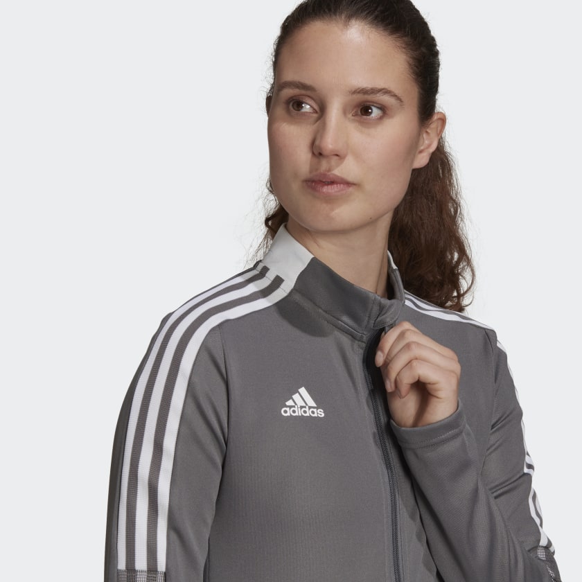 adidas TIRO 21 Track Jacket | Team Grey Four | Women's | stripe 3 adidas
