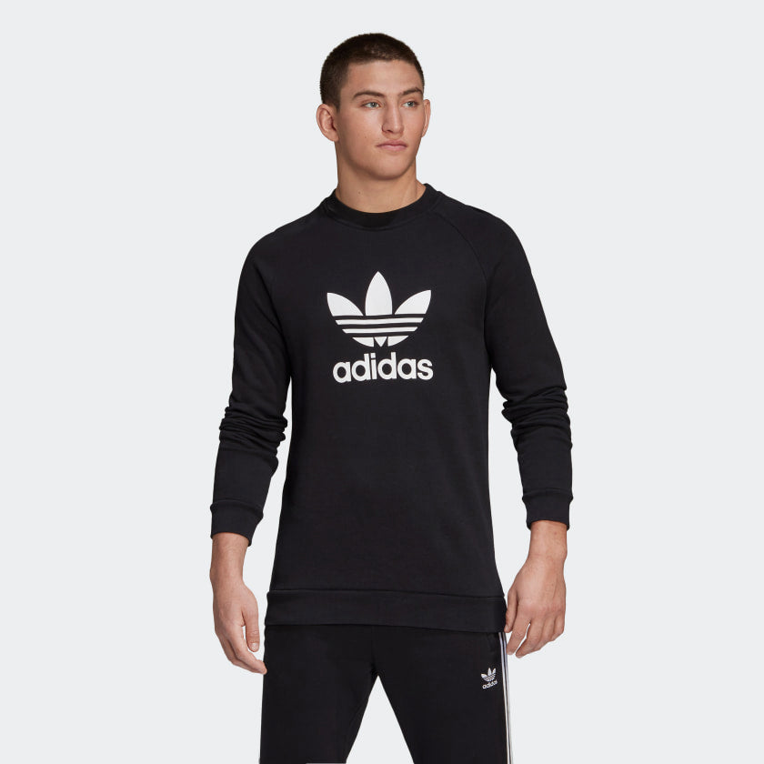 Gezamenlijk Rang verontschuldiging adidas Originals TREFOIL WARM-UP Crew Sweatshirt | Black | Men's | stripe 3  adidas