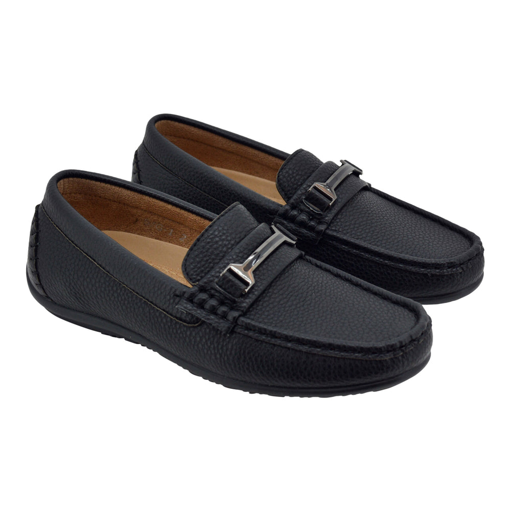 boys black loafers