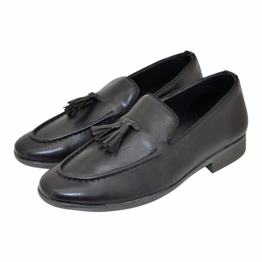 Boys Classic Black with Tassel Loafers | Paparazzi Kids