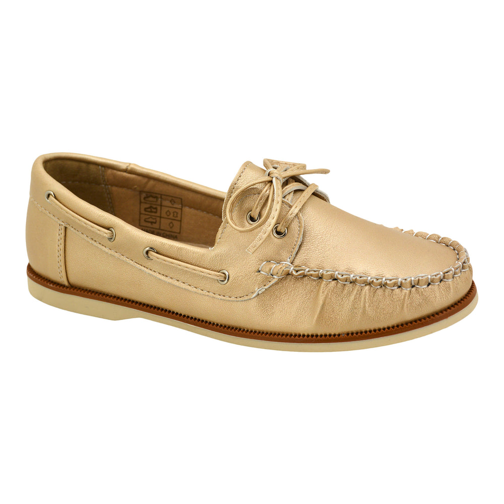 Gold Leather Deck Loafers – Paparazzi Kids