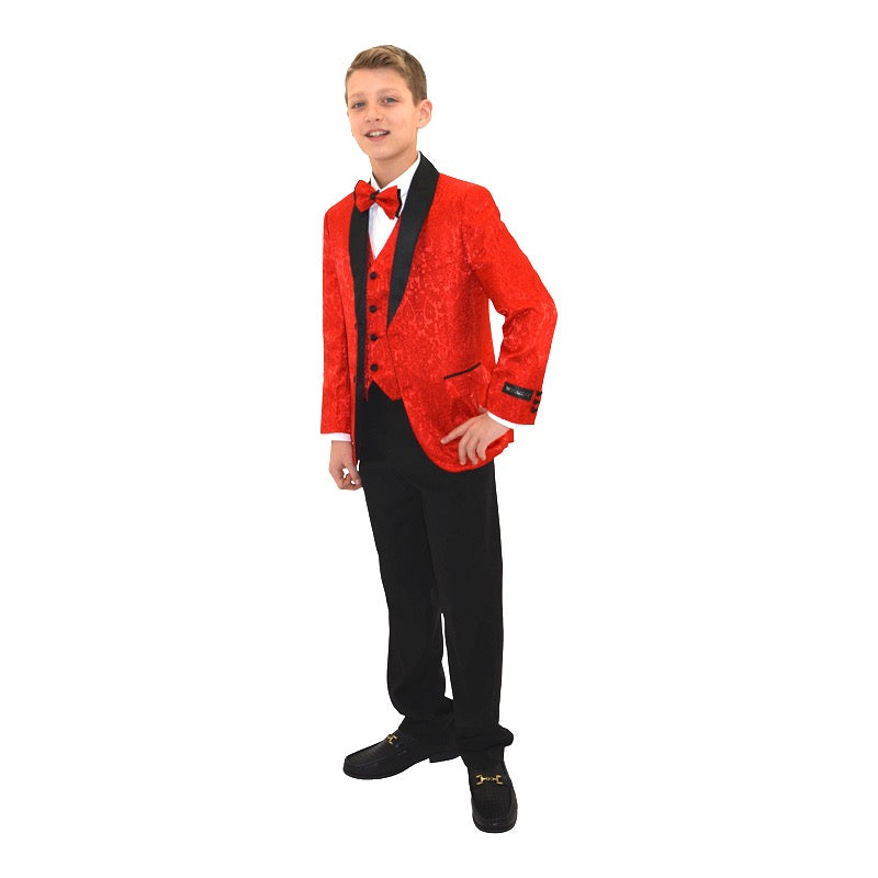 red suit black trim