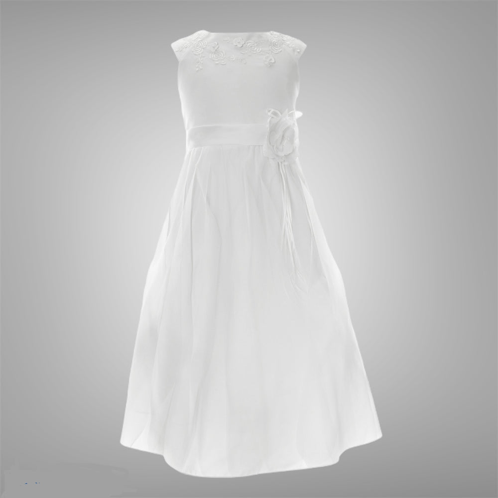 White Double Layer Tulle Flower Girl Dress – Paparazzi Kids