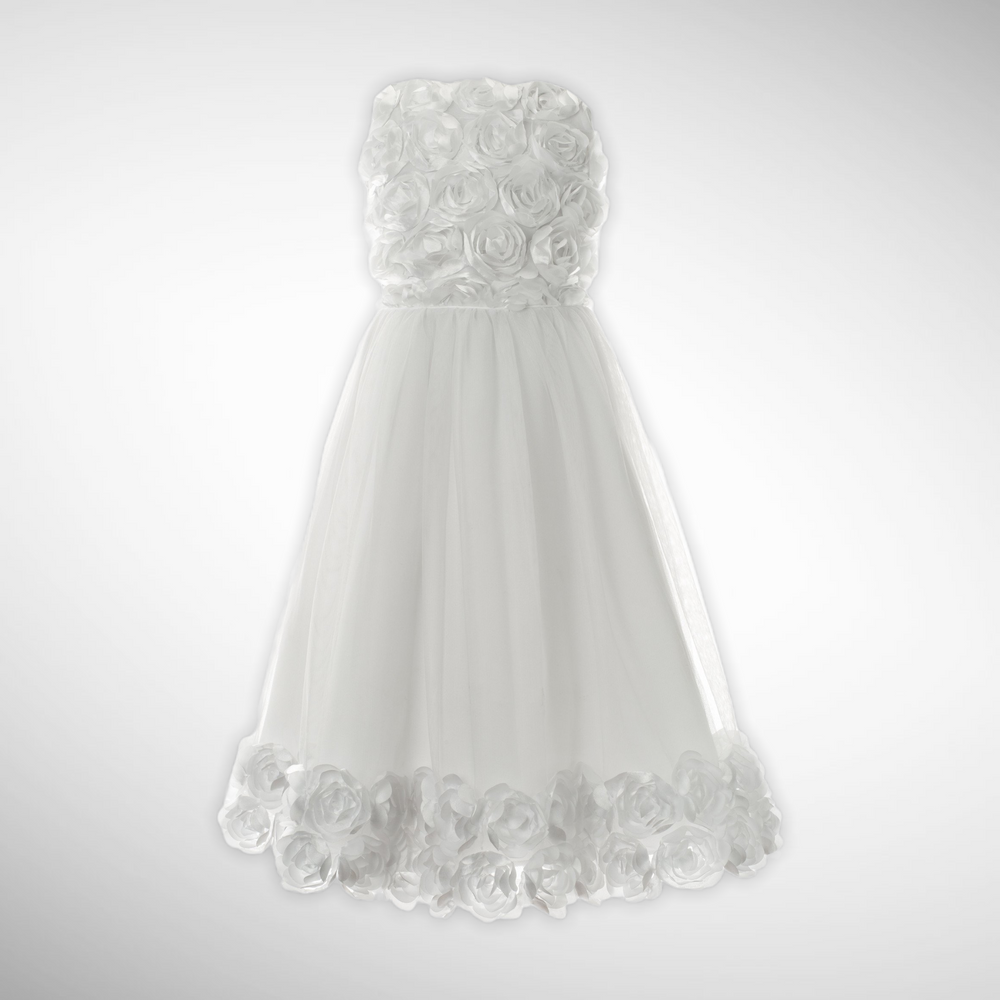 Designer White Double Layer Tulle Communion Girl Dress – Paparazzi Kids