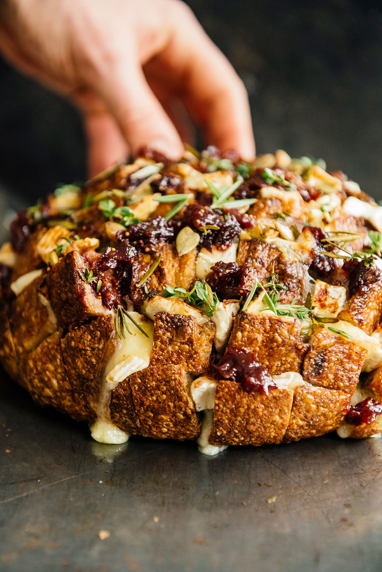 Baked Brie in a Sourdough Bread Bowl [with honey & thyme] - The