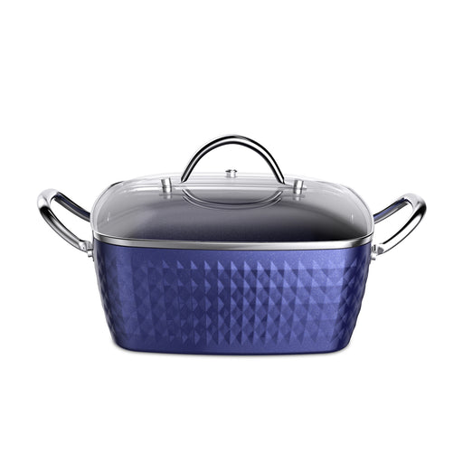 24cm / 2.2L Casserole Dish, Induction Saucepan with Lid Stock Pots Blue  Diamond