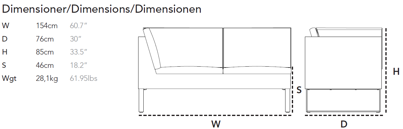 Cane-line Flex Canapé 2 places Module Droite, cousins inclus (8564) –  Jardin-Confort SA