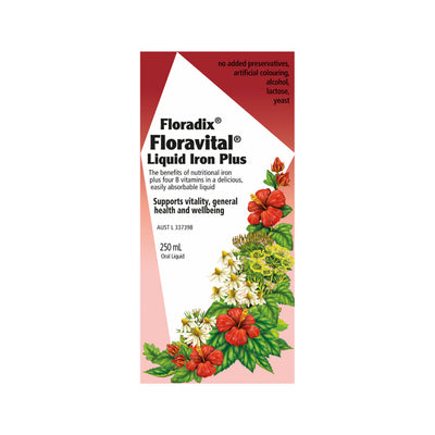 image of Floradix Floravital Liquid Iron Plus Oral Liquid 250ml on white background 