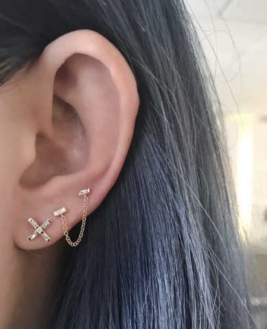 triple pierced ear