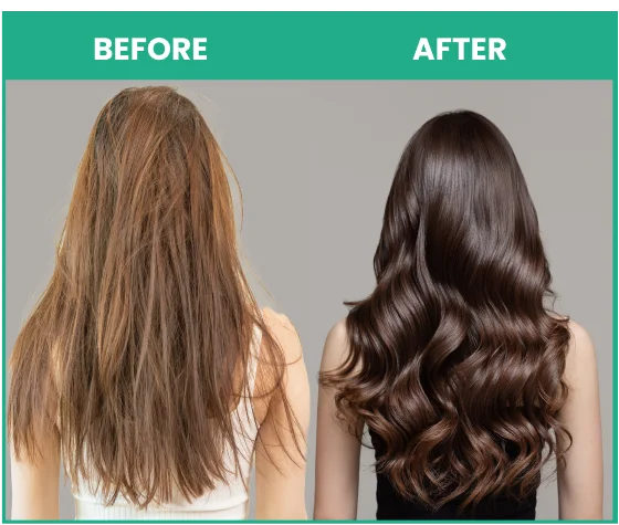 before and after using thriveco heat protector hair spray for heat protection