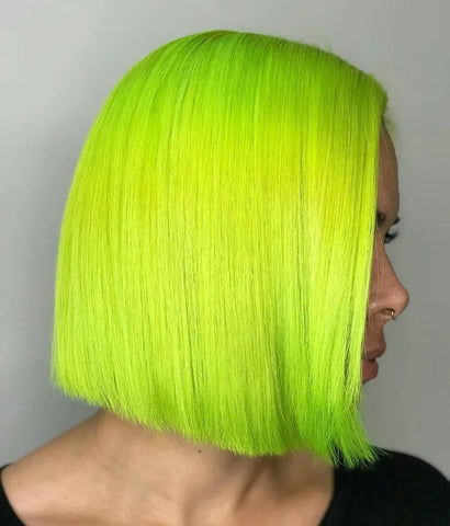 Short Hair With Neon Green Hair Color