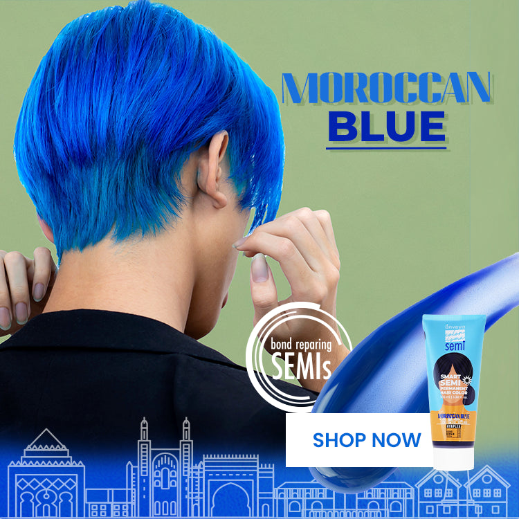  Moroccan Blue Semi Permanent Hair Color, 100ml