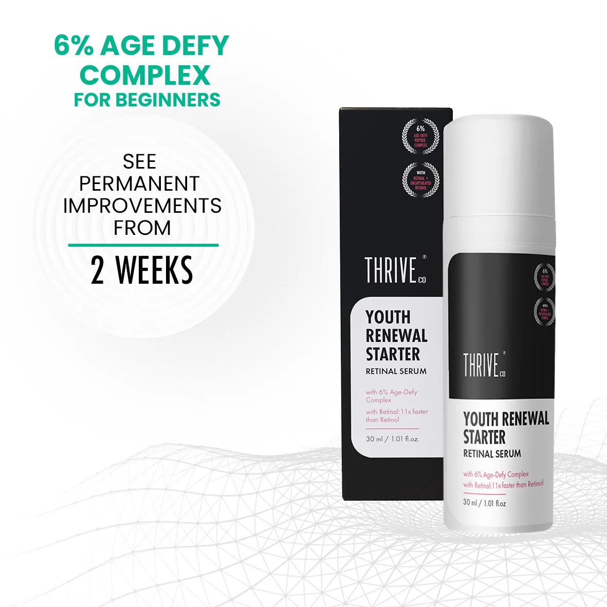 thriveco anti ageing youth renewal serum with retinal