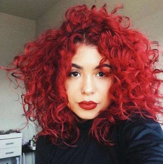 Curly twirls in Madrid Red