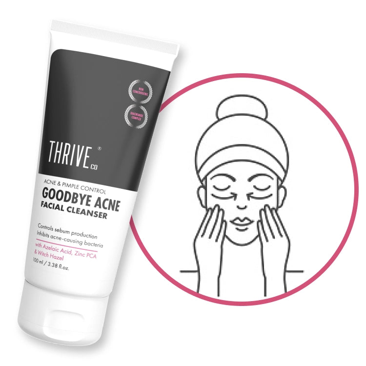 How to use ThriveCo Goodbye Acne Facial Cleanser for women