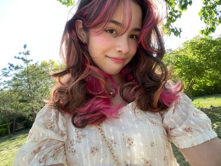 Brown hair with pink highlights 7