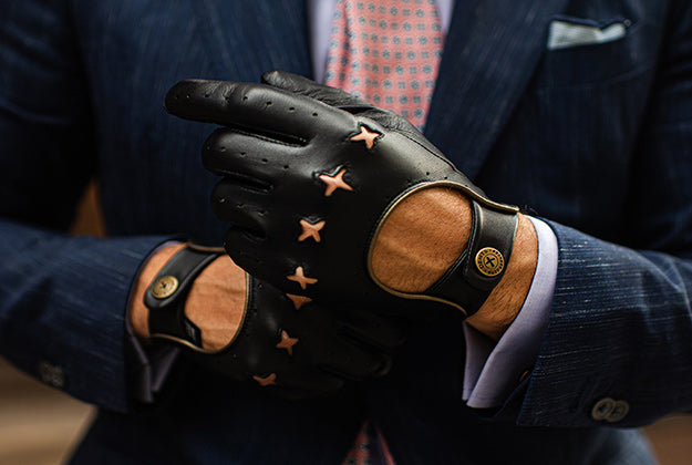 leather car racing gloves