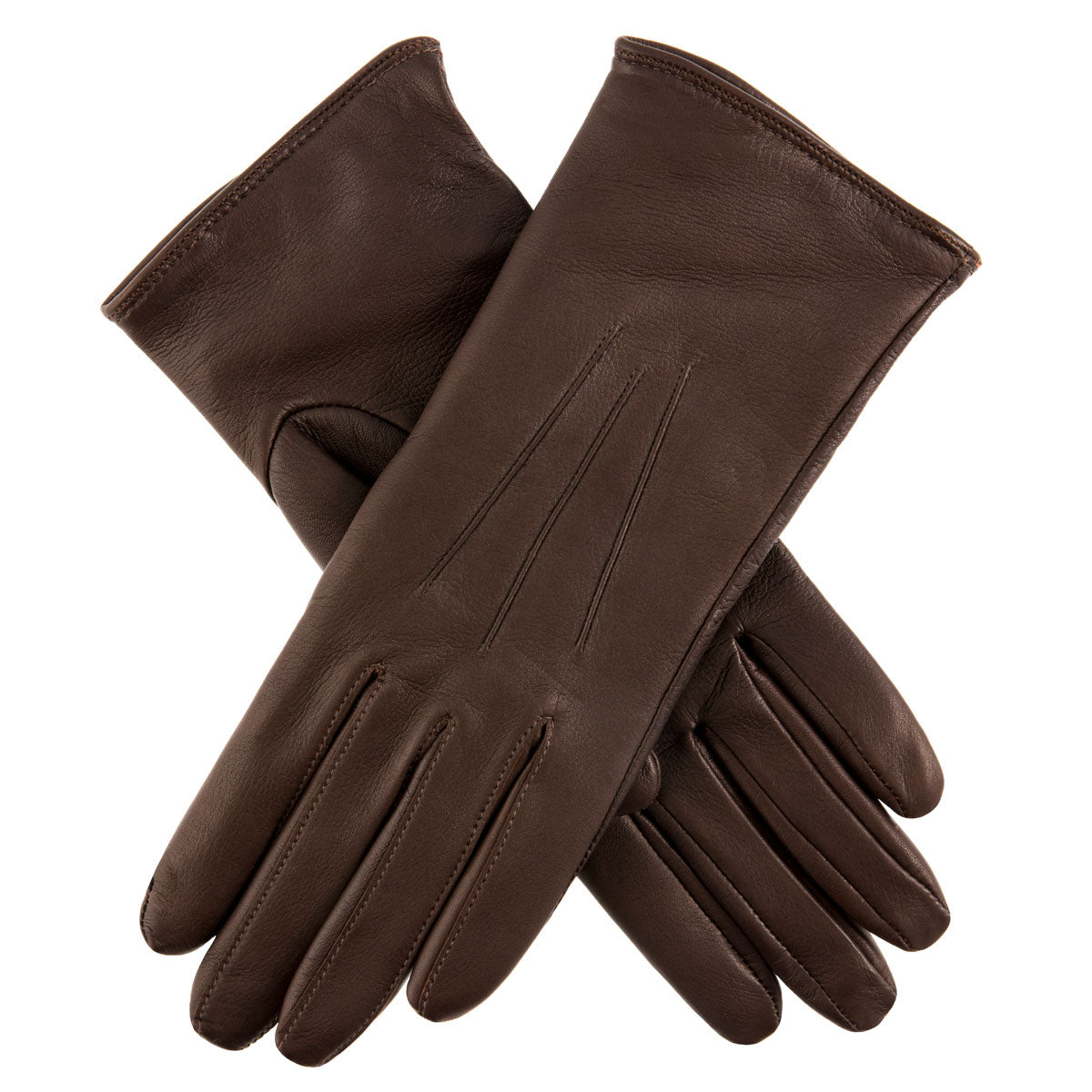 Women's lambswool-lined leather gloves in mocca