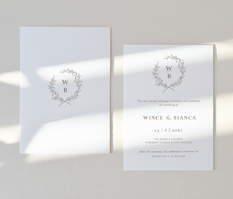 Minimalist wedding invites