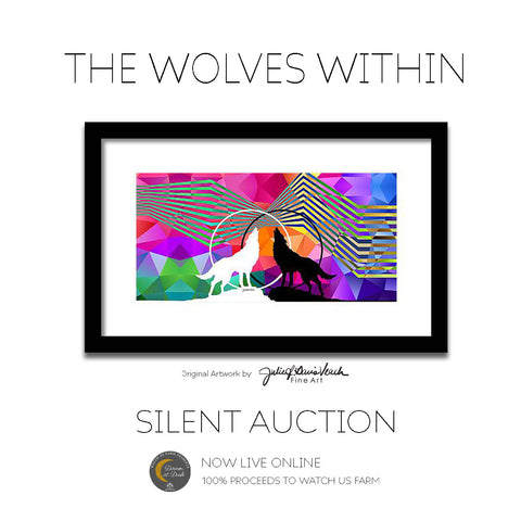 The Wolves Within Original Painting by Julie Davis Veach to benefit Watch Us Farm in Silent Auction