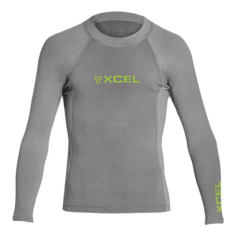 Xcel | Toddler Premium Stretch Front Zip UV Hoodie | Heather Grey/Faint Blue / 1