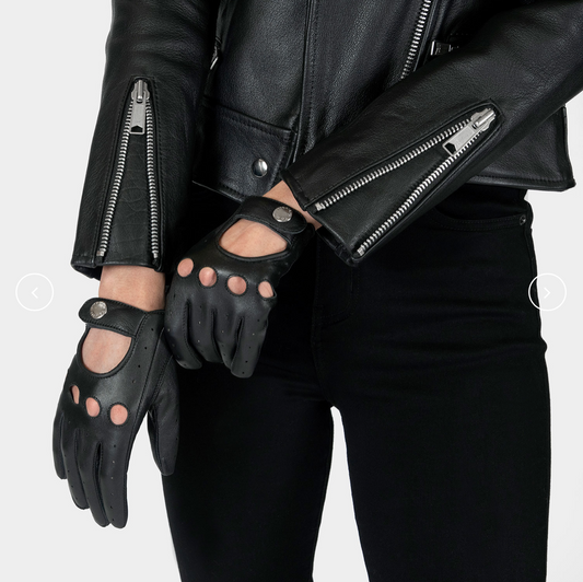 Straight to Hell Men's Bullitt Fingerless Leather Gloves