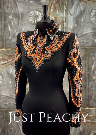 Copper, Graphite and Black Horsemanship Shirt by Lindsey James ~ Ladies Small