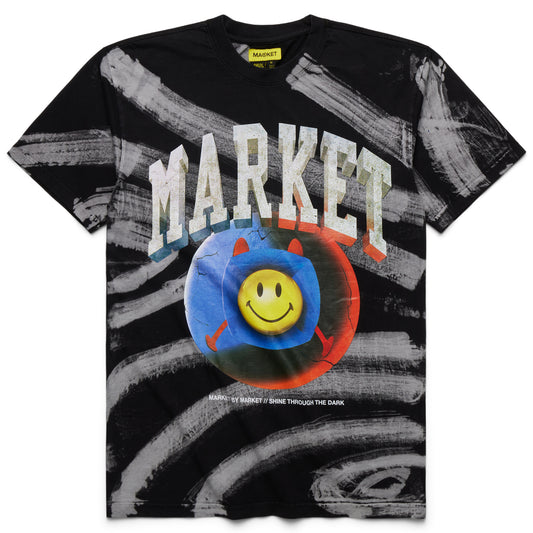 Market Smiley Shibori Dye Shorts Tie-Dye BLACK. M / Black