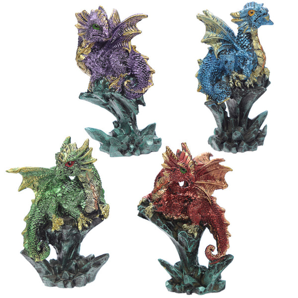 Rock Crystal Enchanted Nightmare Dragon Figurine DRG427