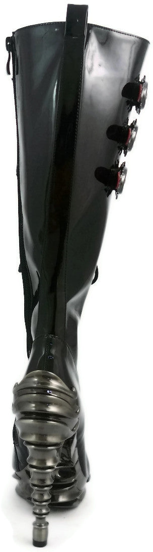 Hades Shoes - Black Hyperion Stiletto Boots – Egg n Chips London