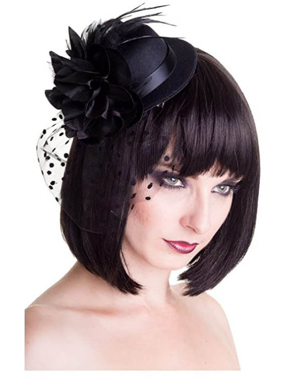 Banned Apparel - Vintage Black Hat Fascinator