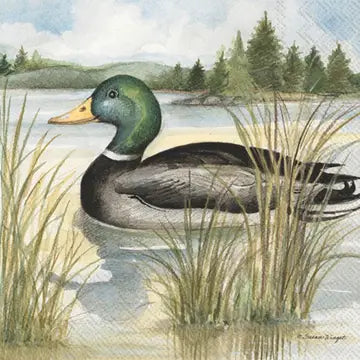 Paper Cocktail Napkins-Mallard