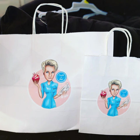 bag sticker with cartoon logo