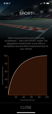 Sport Mode on the mobile app