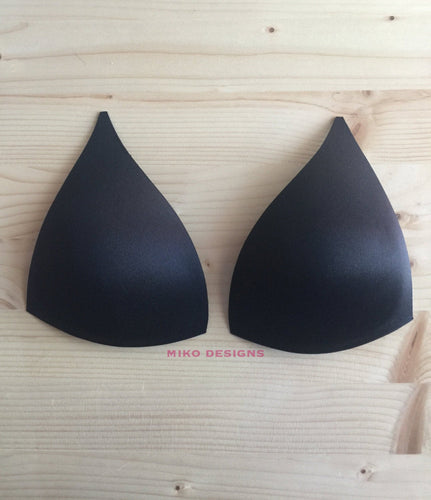 STIFF Molded Bra Cups, Tall Triangle Push Up (Black) – MIKO Sewing