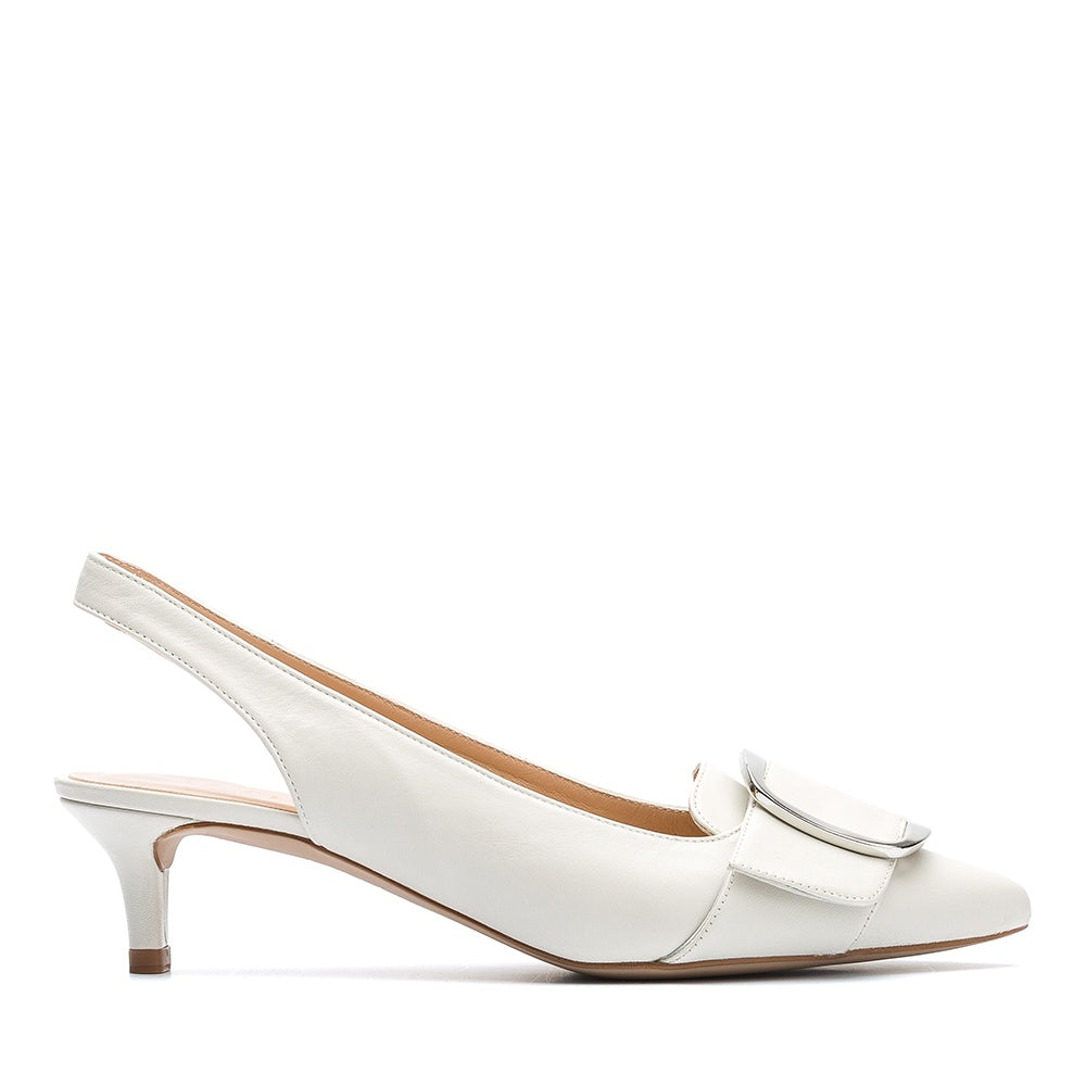 Unisa Leather Slingback in Ivory 