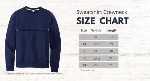 Crewneck Size Chart