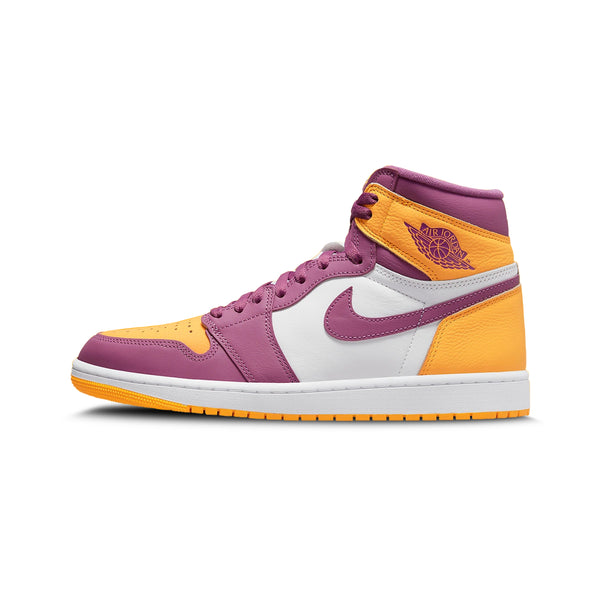 purple and yellow jordans