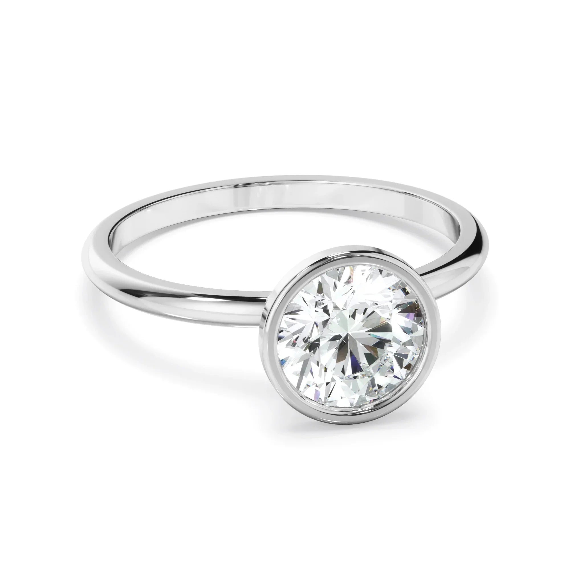Avigdor Bezel Set Pave Engagement Ring 001-140-00504 | The Ring Austin |  Round Rock, TX