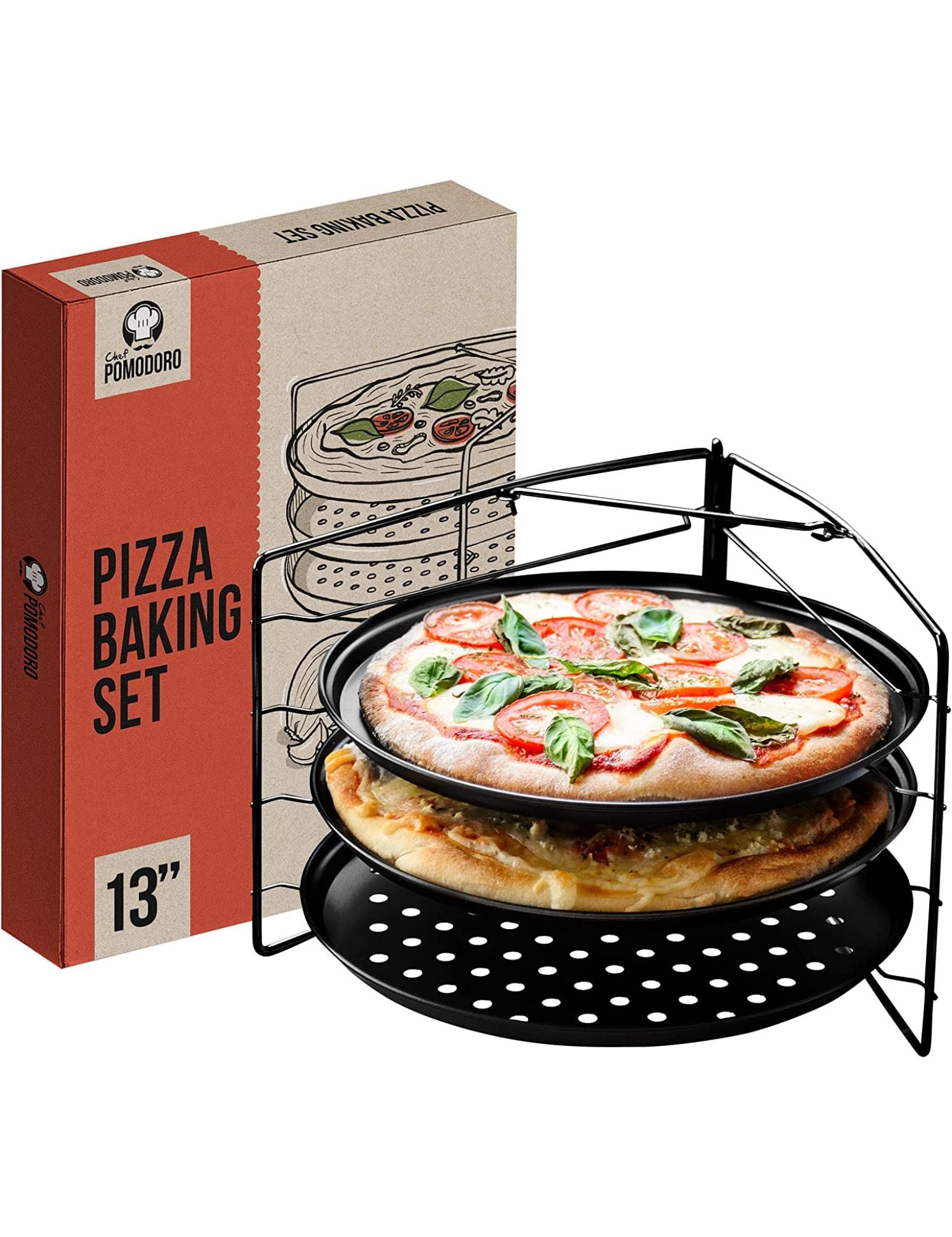 Chef Pomodoro Detroit Style Pizza Pan, 14 x 10, Anodized Aluminum