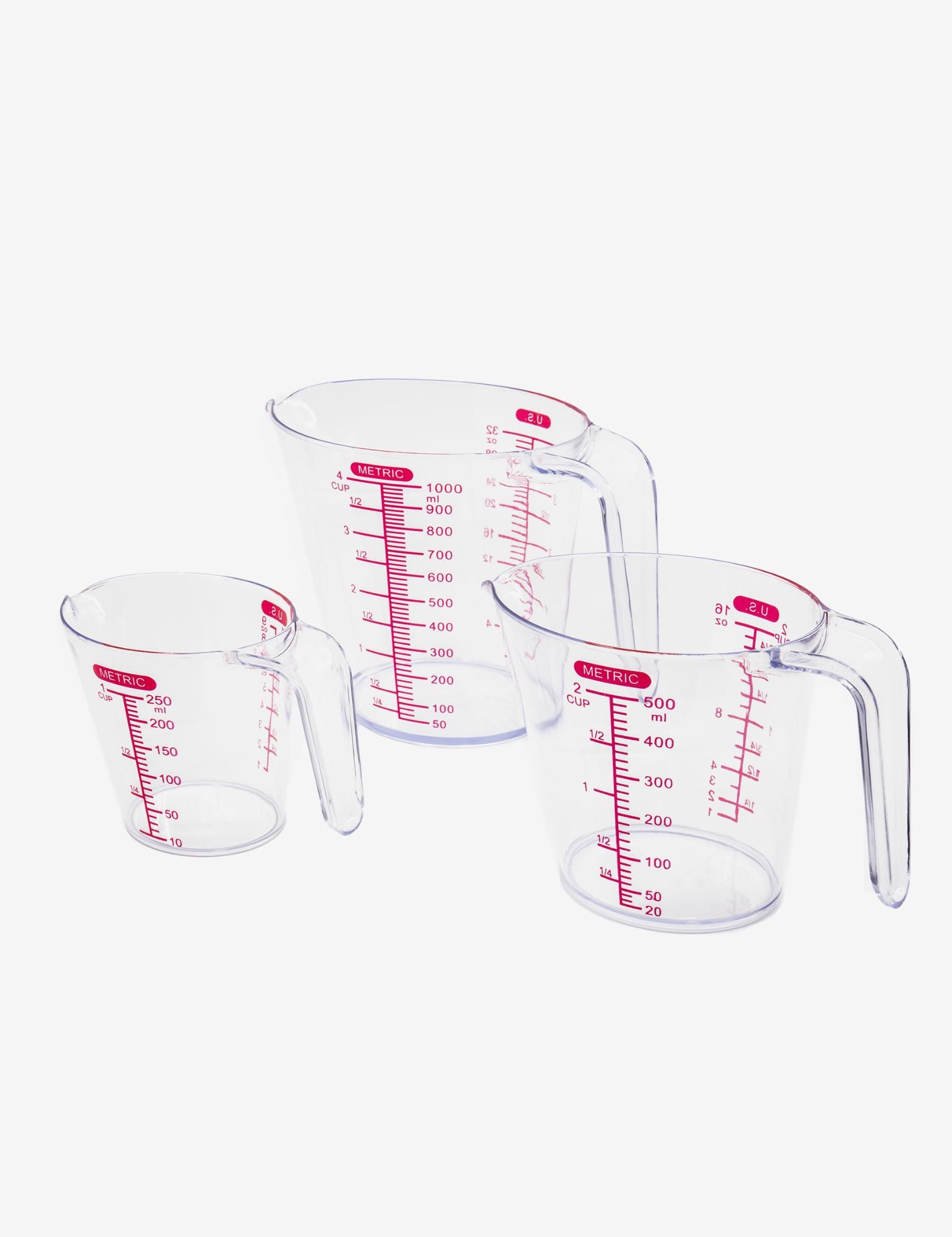 Chef Pomodoro Stainless Steel Measuring Cup Set, Nested and Stackable with 7 Pieces, Sturdy Extra-Long Handles with Lasered Markings and Sorting