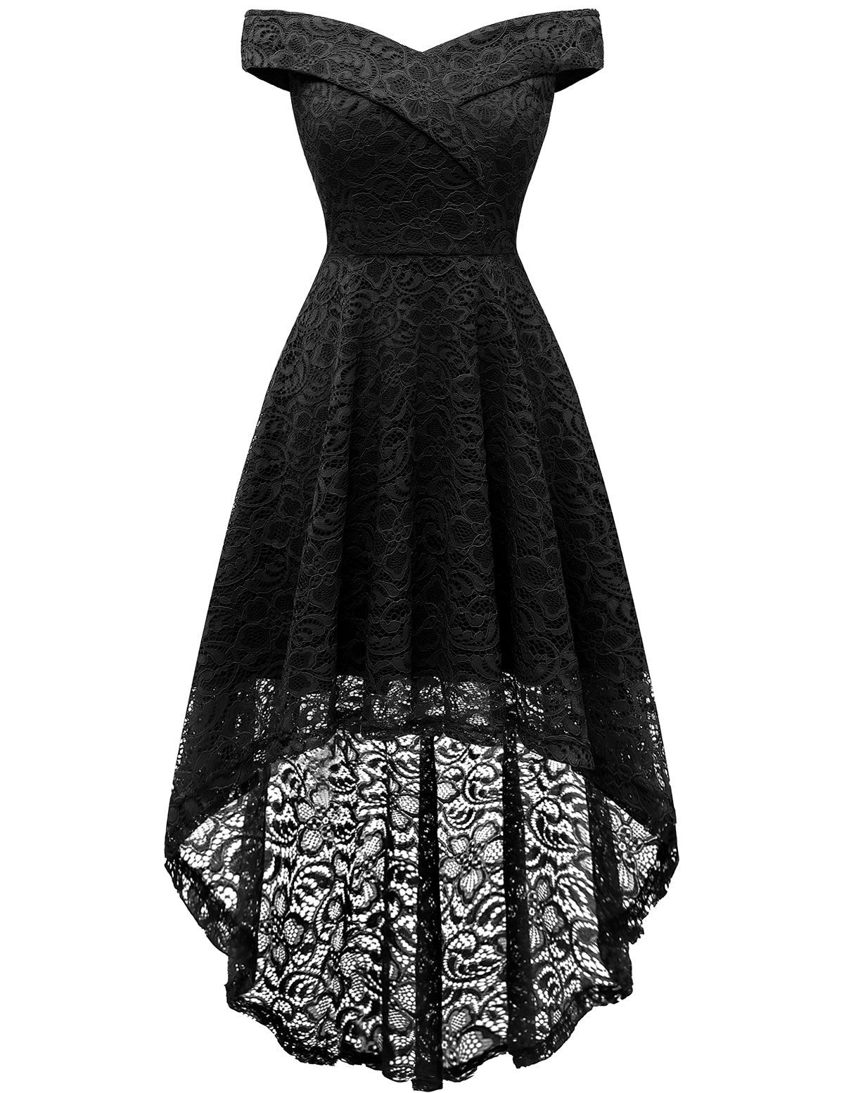 Women's Wedding Formal Casual Dresses Off Shoulder Vintage Floral Lace ...