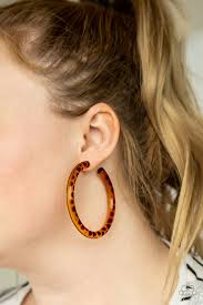 Paparazzi Miami Minimalist - Brown - Acrylic Earrings - The Jewelry Box Collection 