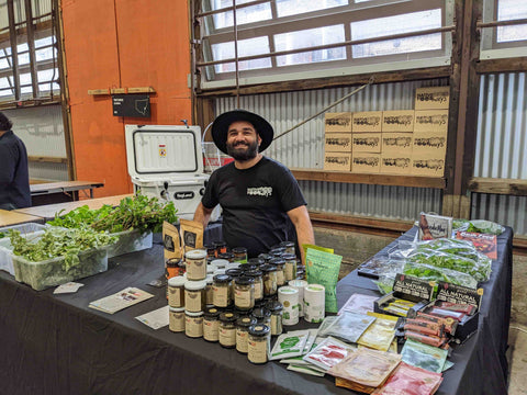 Corey Grech at Carriageworks Farmers Markets on Gadigal Country